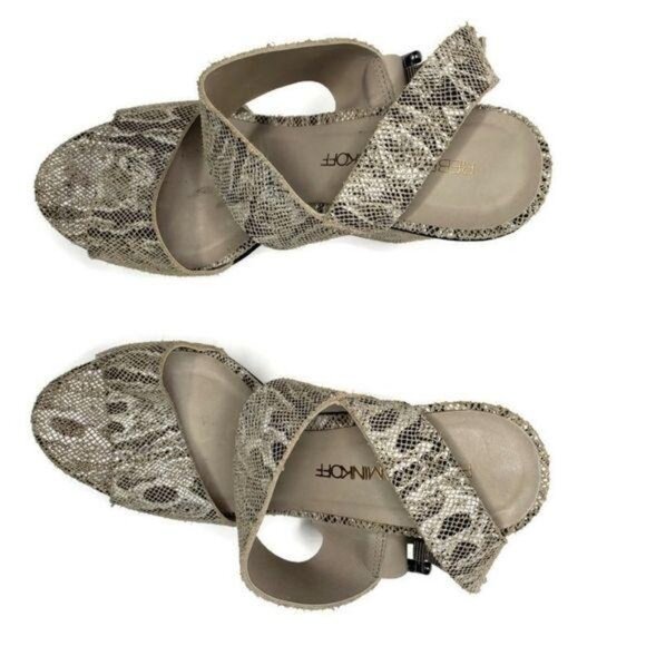 Rebecca Minkoff Women's Snake Print strappy Wedge Sandals Size 7 - Picture 8 of 16